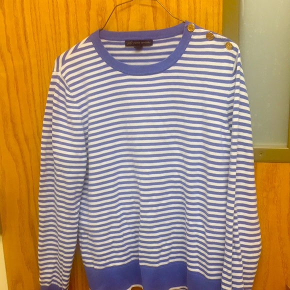 Brooks Brothers 346 Striped Pattern Long Sleeve Polo Shirt, Men's Size XL cotton navy blue type Vintage Second Hand